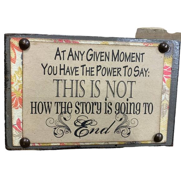 Handmade Wood Letter Block C L This Is Not How The Story Will End Magnet Plaque - Picture 3 of 3